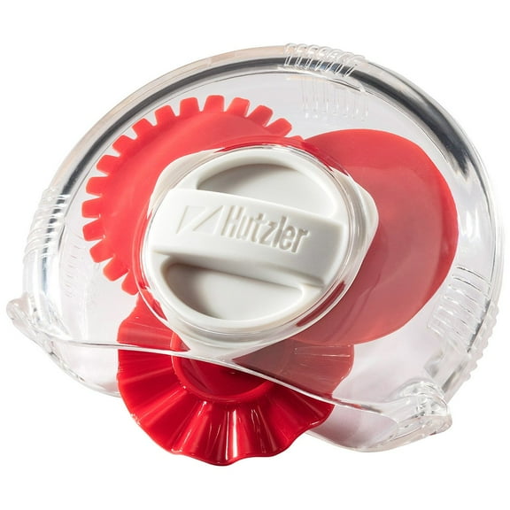 Hutzler Adjustable 3-in-1 Pastry Trimmer - Includes Straight, Fluted & Perforated Cutting Edges - Red