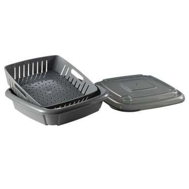 Hutzler Bitty Box Berry Keeper, Berry Colander & Saver Container, 9oz / 1 Cup Capacity - Gray