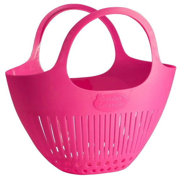 Hutzler Garden Colander Bag with Carrying Handle, Collect Carry & Clean Your Fresh Picked Fruit and Vegetables, Pink