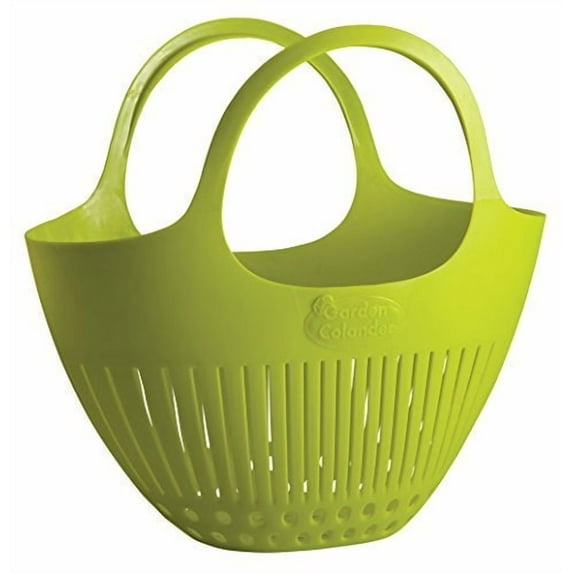Hutzler Garden Colander Bag with Carrying Handle, Collect Carry & Clean Your Fresh Picked Fruit and Vegetables, Green