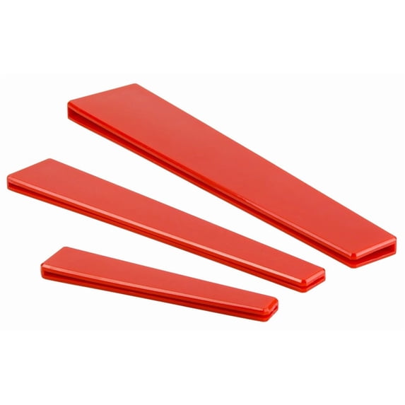 Hutzler Kitchen Knife Edge Guards, Set of 3 Knife Blade Protectors, Fits 4, 6, and 8-inch Blades, Red