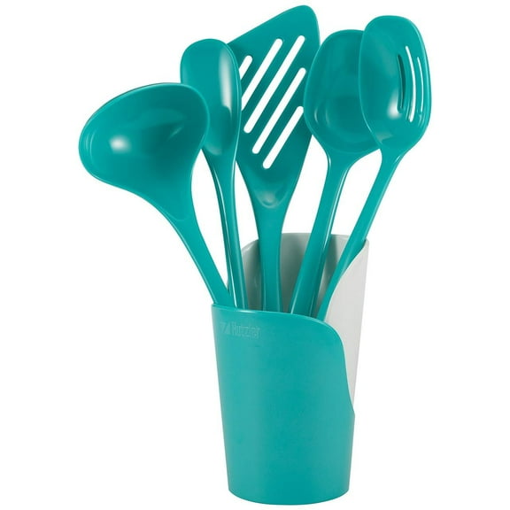 Hutzler Melamine Utensils and Crock Set, one size, Turquoise