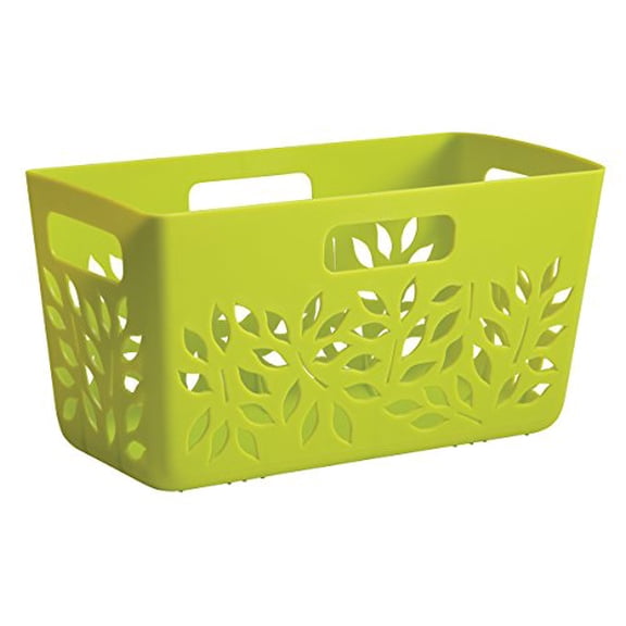 Hutzler Pantry Basket, 11.5" x 5.5" x 6" Stackable Organizer Bin with Handles, Green