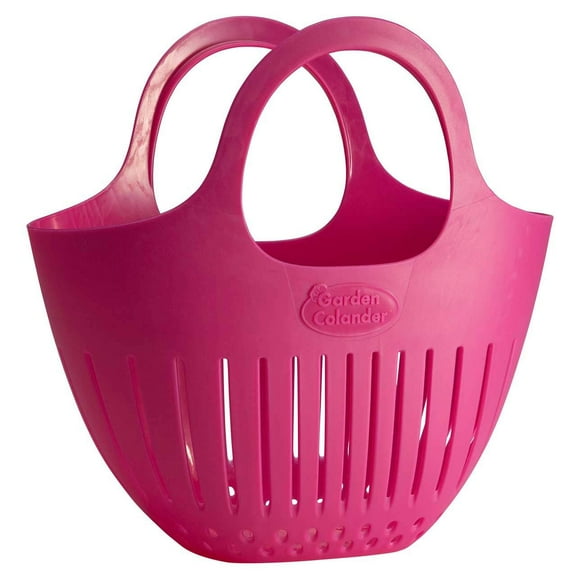 Hutzler Mini Garden Colander Bag with Carrying Handle, Collect Carry & Clean Your Fresh Picked Fruit and Vegetables, Pink