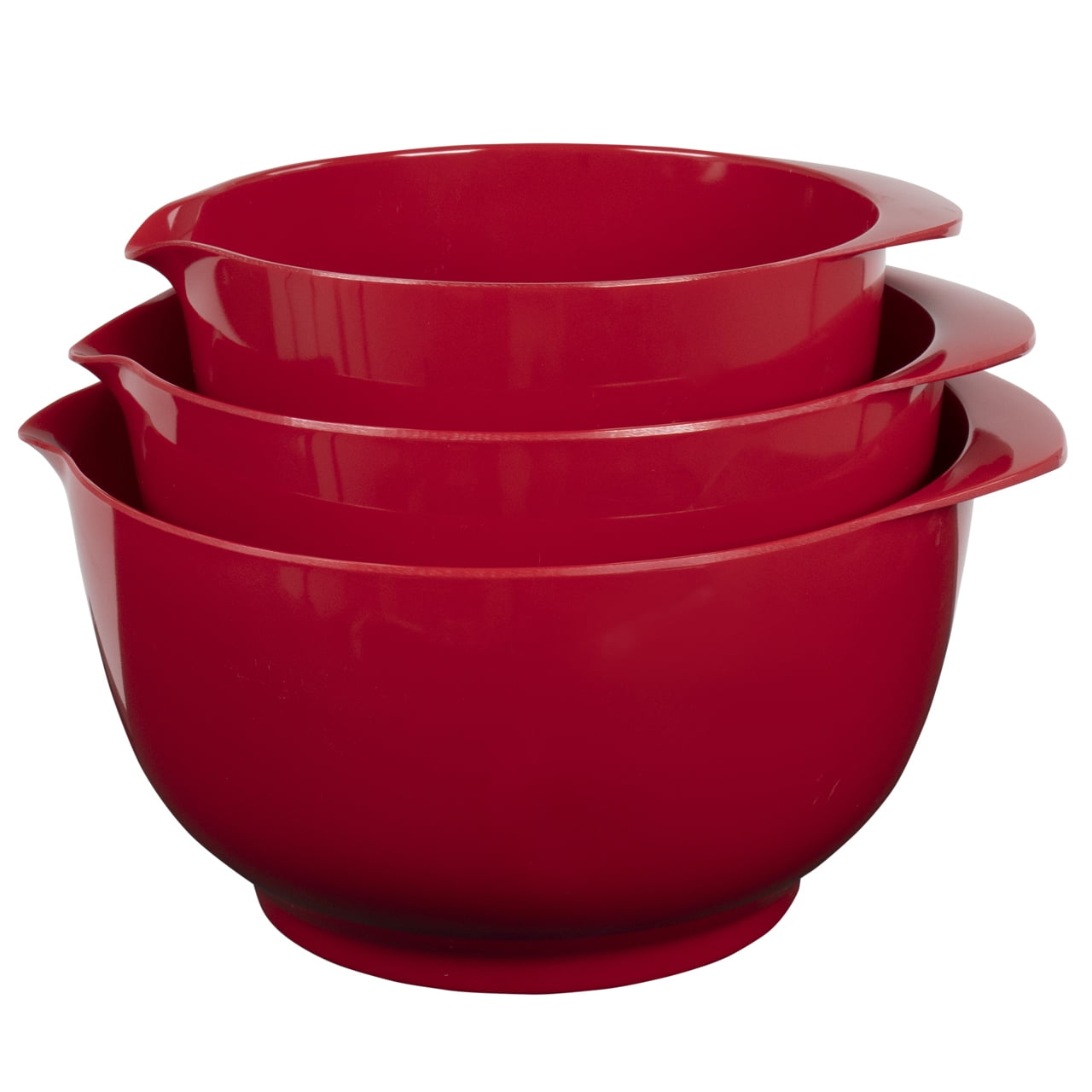 Hutzler Red Melamine Mixing Bowls, 3-Pc. Set