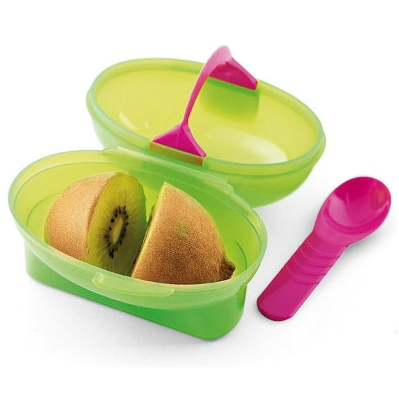 Hutzler Snack Attack Kiwi To-Go Lunch Container - Includes Container, Slicer & Spoon