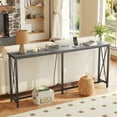 thumbnail image 1 of Huuger Console Table with Charging Station, 70.9" Narrow Sofa Table, Metal Entryway Table, Sturdy Behind Couch Table in Gray, 1 of 8