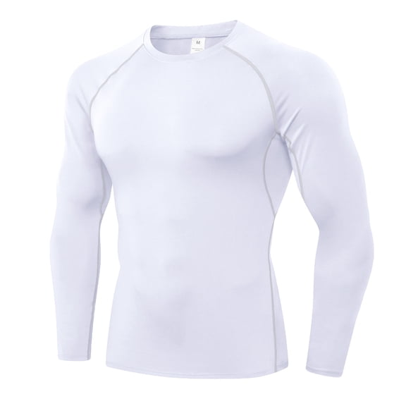 Huuilaibazoo Men's Compression Shirts Long Sleeve Workout Gym T-Shirt Running Top Cool Dry Sports Baselayer Undershirts