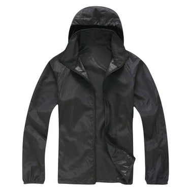 Huuilaibazoo Men's Hooded Rain Jacket Sun Protection Waterproof Tops Mountaineering Wear Cycling Bike Jacket Windbreaker
