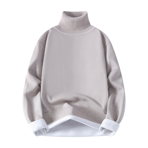 Huuilaibazoo Men's Mockneck Sweatshirt Winter Warm Fleece Sherpa Lined Pullover Tops