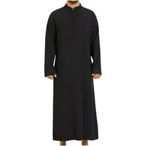 Huuilaibazoo Men's Muslim Clothes Durable Kaftan Robe Dubai Long Gown Ethnic Clothes,1pc Soft Robe