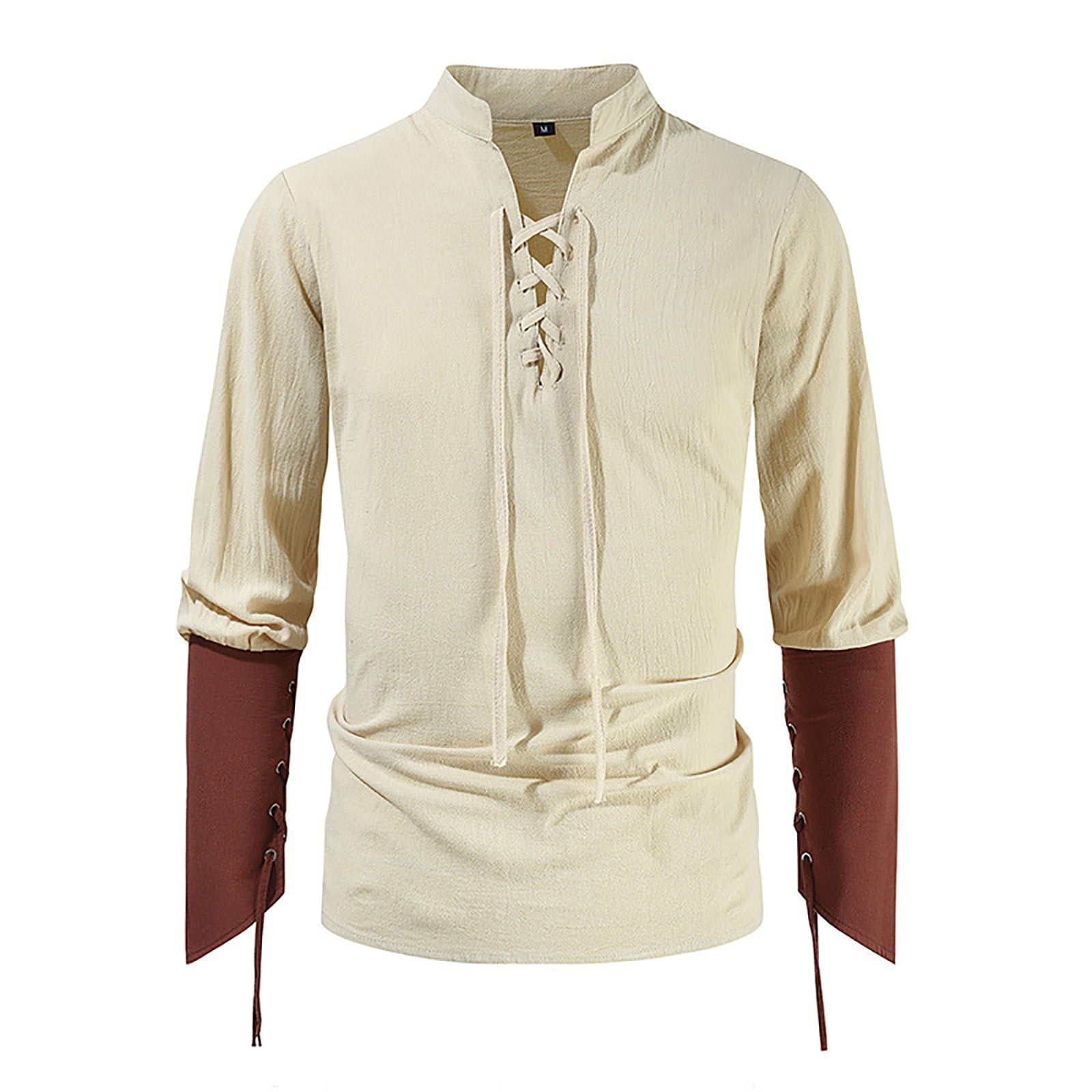 Mens Medieval Renaissance Pirate Viking Long Sleeve Lace Up Shirt main image 1