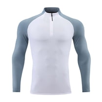 Huuilaibazoo Men's Running Shirt Long Sleeve Performance Quarter Zip Pullover Quick Dry Golf Workout Athletic Shirts