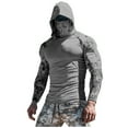 thumbnail image 1 of Huuilaibazoo Men's UPF 50+ Sun Protection Hoodie Shirt Long Sleeve UV SPF Fishing Lightweight Shirts with Mask Rash Guard, 1 of 2