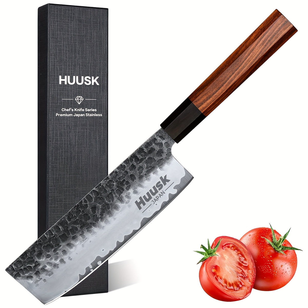 Huusk Knives from Japan, Nakiri Knife Japanese, 7 Inch Vegetable