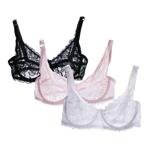 Huvoen 3pc Teen Bras for Girls Ages 12-14 Everyday Bras Female Sexy Lace Bra Female Teps Lingerie Bras Having Steel Rings Underwear Pinks xxl