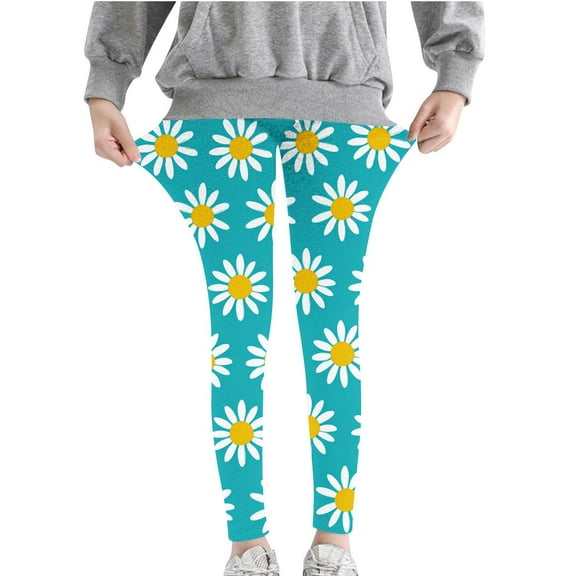 Huvoen Baby Toddler Girl'S Cotton Ruffle Capris Pants Leggings For Girls Soft Comfortable Leggings For Kids In 3-8 Years Ankle Length Girls Printed Leggings Multicolor 4 Years