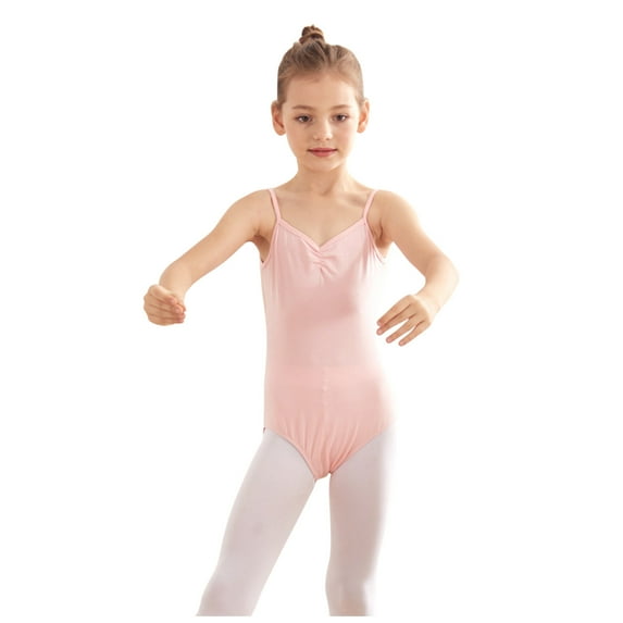 Huvoen Baby-girls And Toddler Sleeveless Tank Top V-Neck Camisoles Baby Girls Children's Dance Leotard Clothes Summer Sling Back Training Clothes One-piece Gym Suit Pinks 10-11 Years