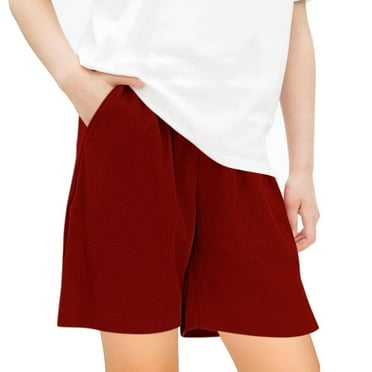 Huvoen Big Boy's Casual Shorts Children's Summer Shorts Loose Print Sports Pants Casual Pants with Pockets for Boys and Girls Red 11 Years