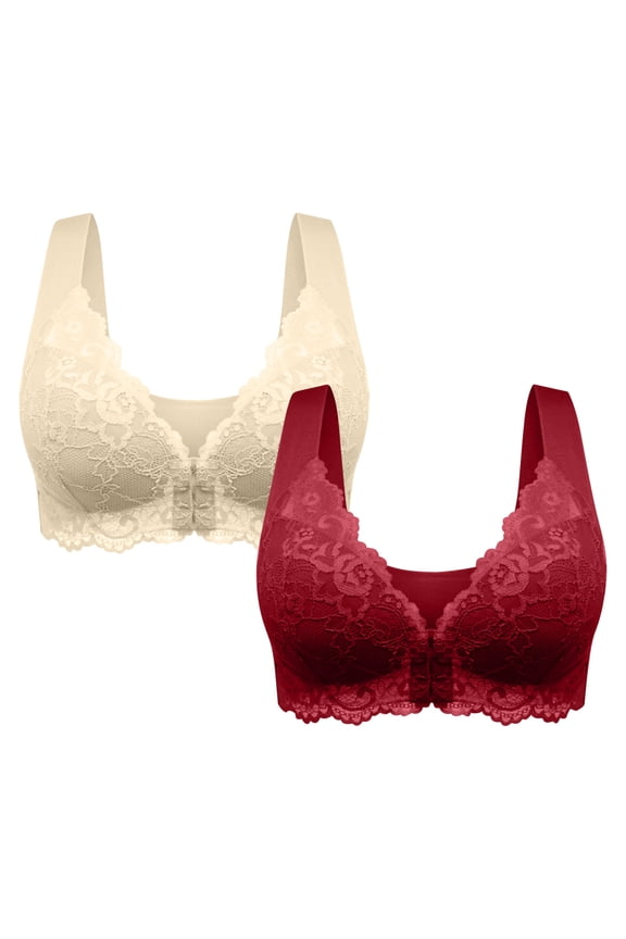 Cotton Bras 2pc Women's Bra Wire Underwear OnePiece Bra Everyday Underwear Bras Beige l