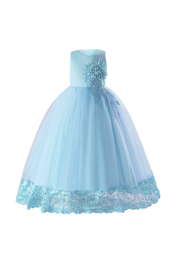 Dresses for Teen Girls Children's Formal Attire Including Long Floral Dresses Princess Dresses Flower Children Dresses Wedding Dresses Etc Blue 170