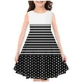 thumbnail image 1 of Huvoen Dresses for Girls Fashion Girls Summer New Sleeveless Round Neck Printed Dress Black 140, 1 of 3