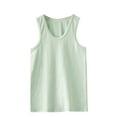 thumbnail image 1 of Huvoen Girls' Cotton Camisole Tank Top Undershirt Round-Neck Tank Top Shirts for Kids Sleeveless Solid Graphic T-Shirt Round Neck Crop Top for Girls and Boys Tank Top Tee Green 3 Years, 1 of 6