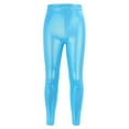 thumbnail image 1 of Huvoen Girls and Toddlers' Leggings Kids Girls Girls Shiny Leggings Mid-Waist Elastic Sports Yoga Pants Shining Leggings Tights Blue 8-9 Years, 1 of 3