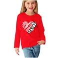 thumbnail image 1 of Huvoen Kid Cotton Long Sleeve Pullover Blouse Top Long Sleeve Round-Neck Blouses & Shirts Girls Long Sleeve Prints Shirts Cute Crewnecks Tops Dressy Casual Blouses Clothes Red 3 Years, 1 of 5