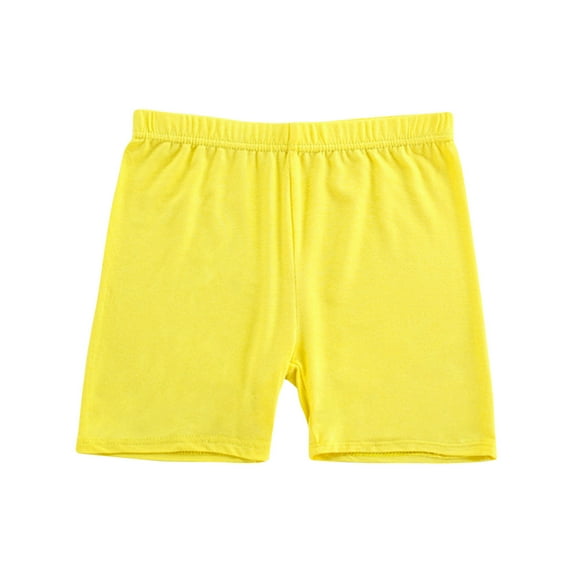 Huvoen Kids Cotton Sweat Sport Shorts Girls Pants Childrens Candy Colored Shorts Girls Pants Flat Corner Pants Yellow 6 Years