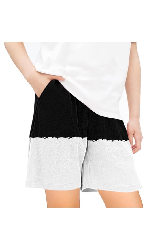 Kids Loose Fitting Breathable Shorts Children's Summer Shorts Loose Print Sports Pants Casual Pants with Pockets for Boys and Girls White 7 Years