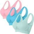 thumbnail image 1 of Huvoen Sports Bras for Women 3PC Women Seamless Sports Bra Wirefree Yoga Bra with Removable Pads Multicolor 5xl, 1 of 5