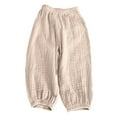thumbnail image 1 of Huvoen Toddler Baby Boy's Pull On Cotton Jogger Pants Toddler Kids Baby Girls Fashion Cute Sweet Elasticity Flared Pants Trousers Pants Leggings Beige 5-6Years, 1 of 4