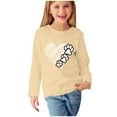 thumbnail image 1 of Huvoen Toddler Baby Boys Girls Sweatshirt Long Sleeve Round-Neck Blouses & Shirts Girls Long Sleeve Prints Shirts Cute Crewnecks Tops Dressy Casual Blouses Clothes Beige 3 Years, 1 of 5