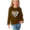 thumbnail image 1 of Huvoen Toddler Baby Little Girls Long Sleeve Basic Blouse Long Sleeve Round-Neck Blouses & Shirts Girls Long Sleeve Prints Shirts Cute Crewnecks Tops Dressy Casual Blouses Clothes Brown 3 Years, 1 of 5