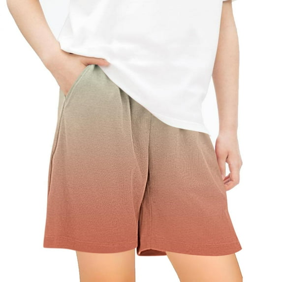 Huvoen Toddler Boys Girls Cotton Runing Athletic Shorts Children's Summer Shorts Loose Print Sports Pants Casual Pants with Pockets for Boys and Girls Red 7 Years