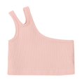 thumbnail image 1 of Huvoen Toddler Kids Girls Dance Tank Top Round-Neck Tank Top Solid Color Children Fashionable Girl Sleeveless Top Summer Children Camisole Pinks 7 Years, 1 of 3