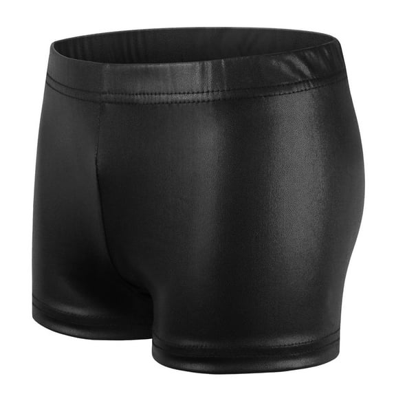 Huvoen Toddler Little Girls Dance Bike Play Shorts Kids Girls Fitness Dance Pants Solid Color Leggings Yoga Sports Short Pants Black 8-9 Years
