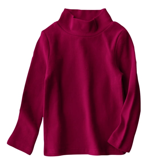 Huvoen Toddler Soft Thick Crewneck Tee Tops Long Sleeve Round-Neck Blouses & Shirts Toddler Kids Boys Girls Shirts Fashion Solid Color Round Neck Long Sleeve Top Wine 3 Years