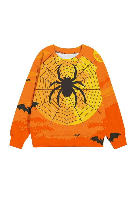 Unisex Baby Solid Color Cotton Sweatshirt Pullover T-Shirt Hoodless Sweatshirts Children's Shirt Long Sleeved Pattern T-shirt Printed Round Neck Short Top for Boys and Girls Gold 9 Years