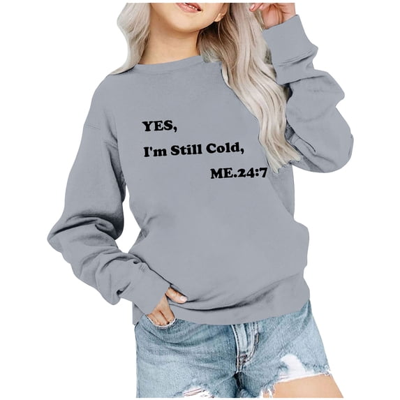 Huvoen Unisex Toddlers Sweatshirt Hoodless Sweatshirts Children's Shirt Long Sleeved Printed T-shirt Printed Round Neck Short Top Suitable for Boys and Girls Aged 1-12 T-shirts Gray 5 Years
