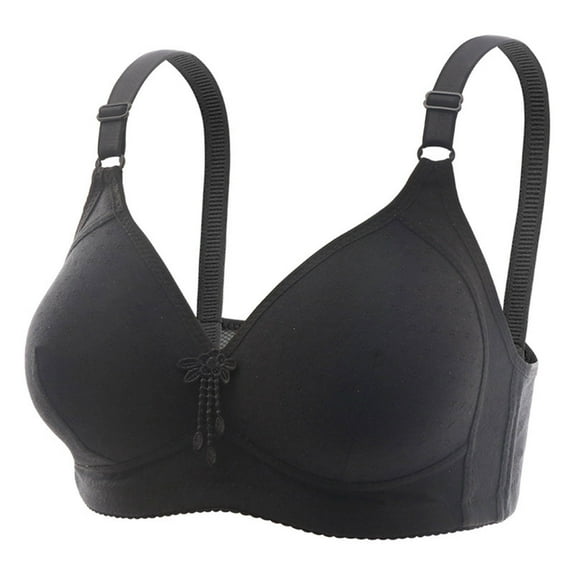 Huvoen Women's Medium Impact Sports Bras Women's Bra Soild Wire Underwear Bra Everyday Comfortable Breathable Bra Underwear Black 3xl