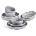 thumbnail image 1 of Huxley 9 Piece Dinnerware Bowl Set, Service for 3, Grey, 1 of 8