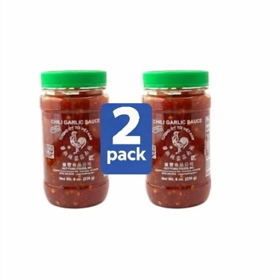 Huy Fong Chili Garlic Sauce 2 Pack, 8 oz Jars, Sriracha Hot Chili Garlic Sauce, Asian Cooking Sauce & Condiment