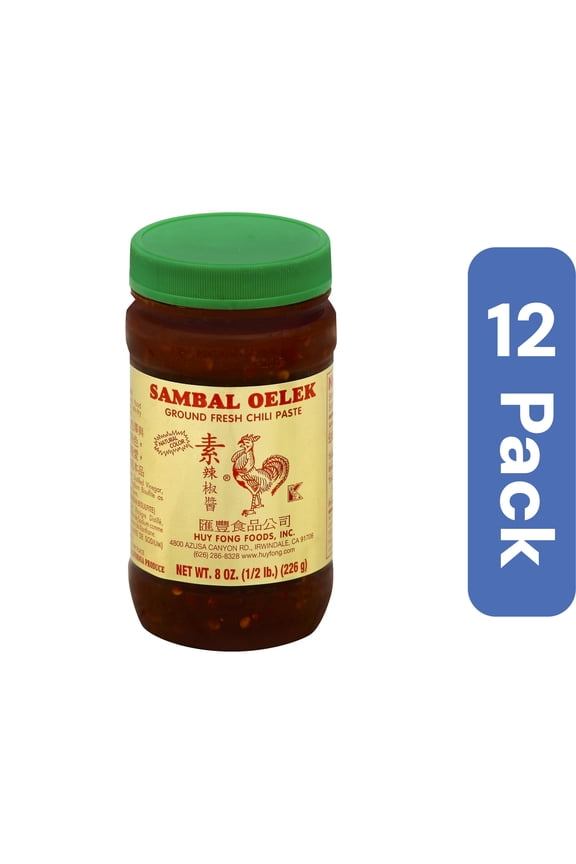 Huy Fong Chili Paste Sambal Oelek 8 oz (Pack Of 12)