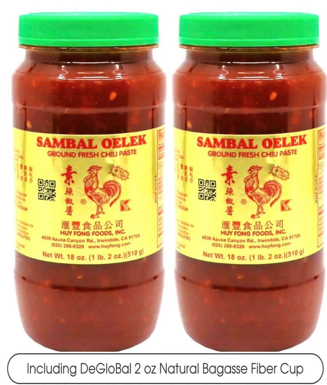 Huy Fong Foods Sambal Oelek Ground Fresh Chili Paste, 18 oz (Pack of 2