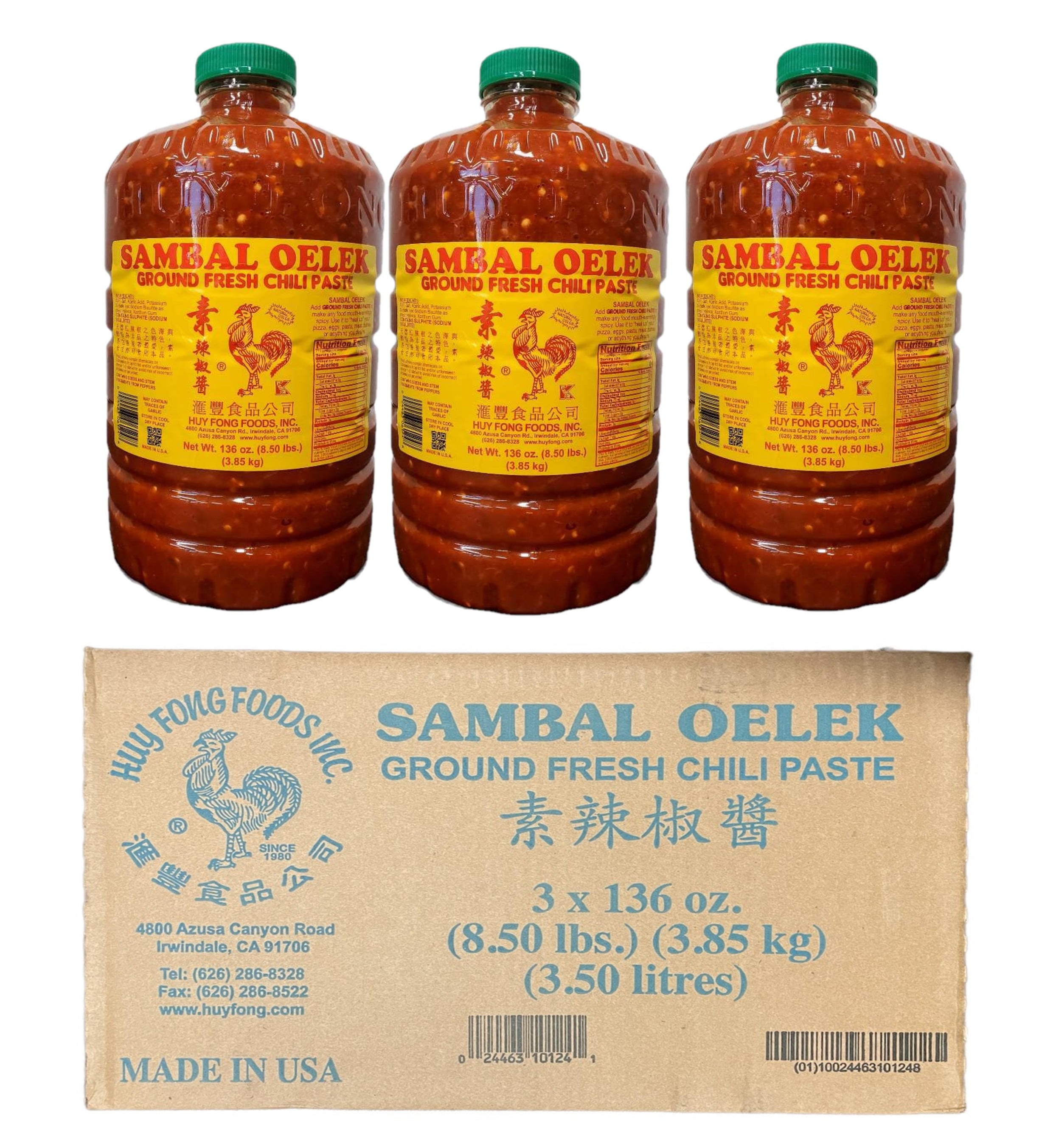 Huy Fong SAMBAL OELEK Ground Fresh Chili Paste, 136oz Pack of 3 (1
