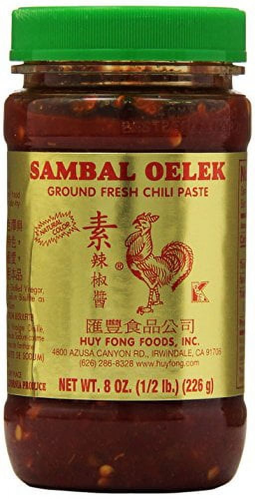 Huy Fong Thai Spicy Ground Rooster Sambal Oelek Chili Paste, 8 oz
