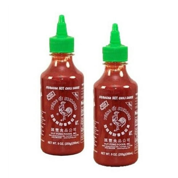 Huy Fong Sriracha Hot Chili Sauce, 9oz Bottles (2 Pack)