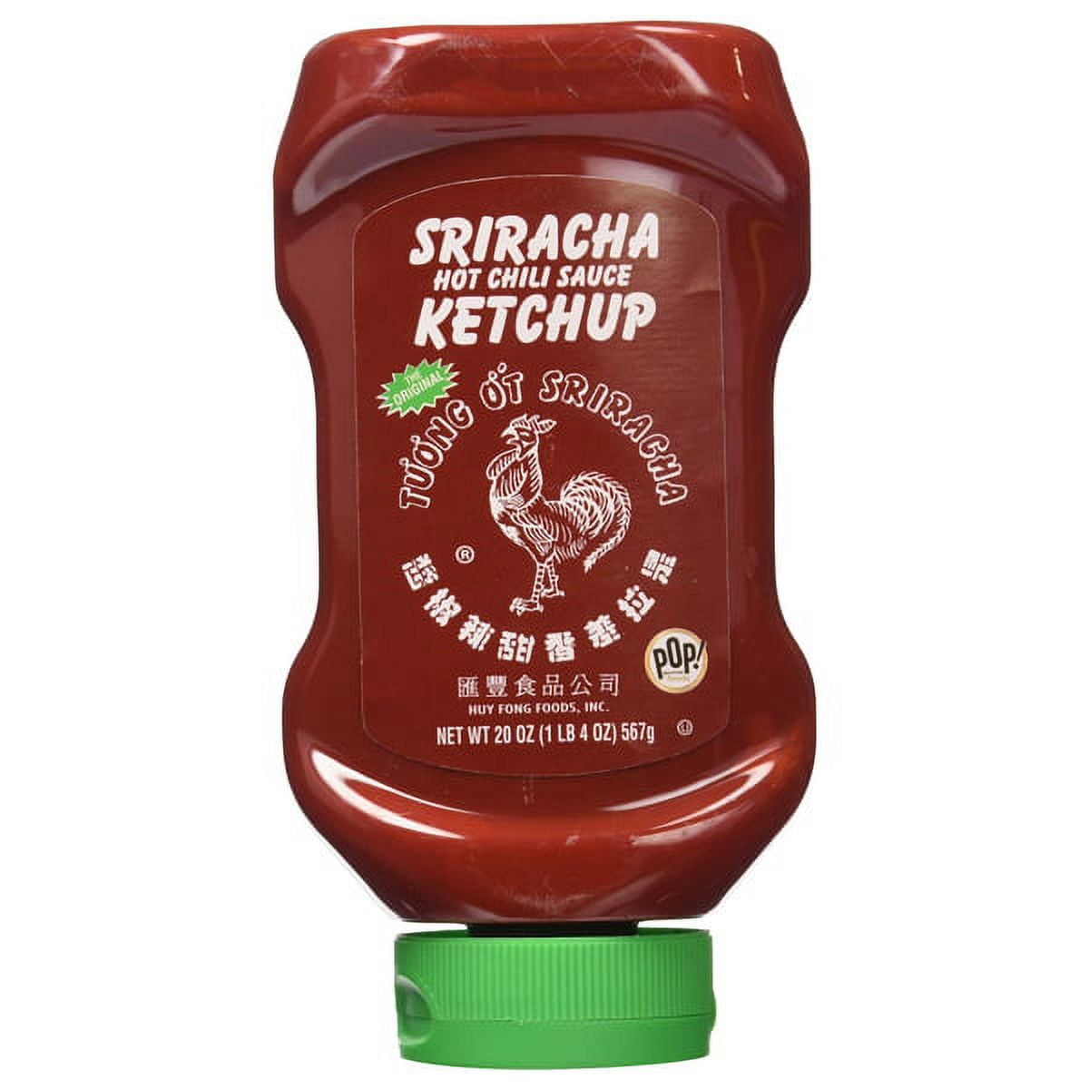 Huy Fong Sriracha Hot Chili Sauce Ketchup 20 oz Plastic Bottles Pack